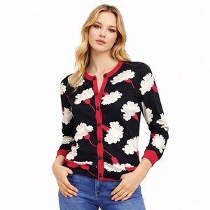 Moschino Cheap and Chic Collection Women's carnation intarsia Cardigan Sweater S